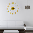 DIY 3D Number Wall Clock Quiet Precise Sticker Decor Home Office Room Modern