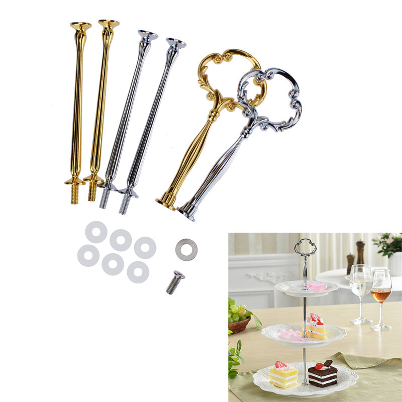 Cake Fruit Plates Stand Centre Handle Fitting Rod 3 Tier Revolving Cake Stand Wedding Party Supplies