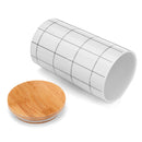 Ceramic Storage Jars Wooden Lids Tea Sugar Coffee Canisters Kitchen Container