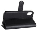 Litchi Texture Card Slot Bracket Flip Leather Case For iPhone X