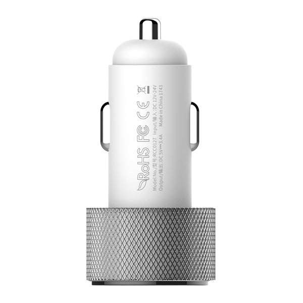 ROCK Sitor 3.4A LED Real-time Monitor Dual USB Fast Car Charger For Mobile Phone Tablet Camera