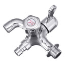 Wall Mount Single Cold Washing Machine Faucet 1/2'' Double Spouts 2 Handles Water Tap Garden Faucet Bathroom Bibcock Tap