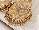 Retro Ethnic Tassel Alloy Flower Moon Drop Dangle Earring Jewelry for Women