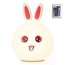 Color Changing Silicone Rabbit Night Light Remote Control Rechargeable Bedside Lamp