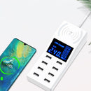 Bakeey 40W 8 Ports LED Screen Intelligent Fast Charging Wireless Charger Power Adapter Socket For iPhone X XS Huawei P30 Pro S10+ Note 10 -EU Plug