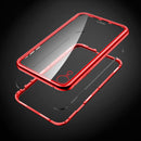 Rock Magnetic Adsorption Tempered Glass Metal Protective Case For iPhone XR