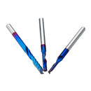 Drillpro 10pcs 3.175 Shank Blue Coated Single Flute End Mill Tungsten Carbide Spiral CNC Milling Cutter 2/2.5/3.175mm
