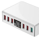 40W Intelligent USB Charger Desktop Charging Station Travel Adapter Digital 6-port USB Plug QC3.0 Fast Charge