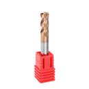 Drillpro HRC58 Round Nose 4 Flutes End Mill Cutter 2R0.2-6R0.5 AlTiN Coating CNC End Mill Cutter
