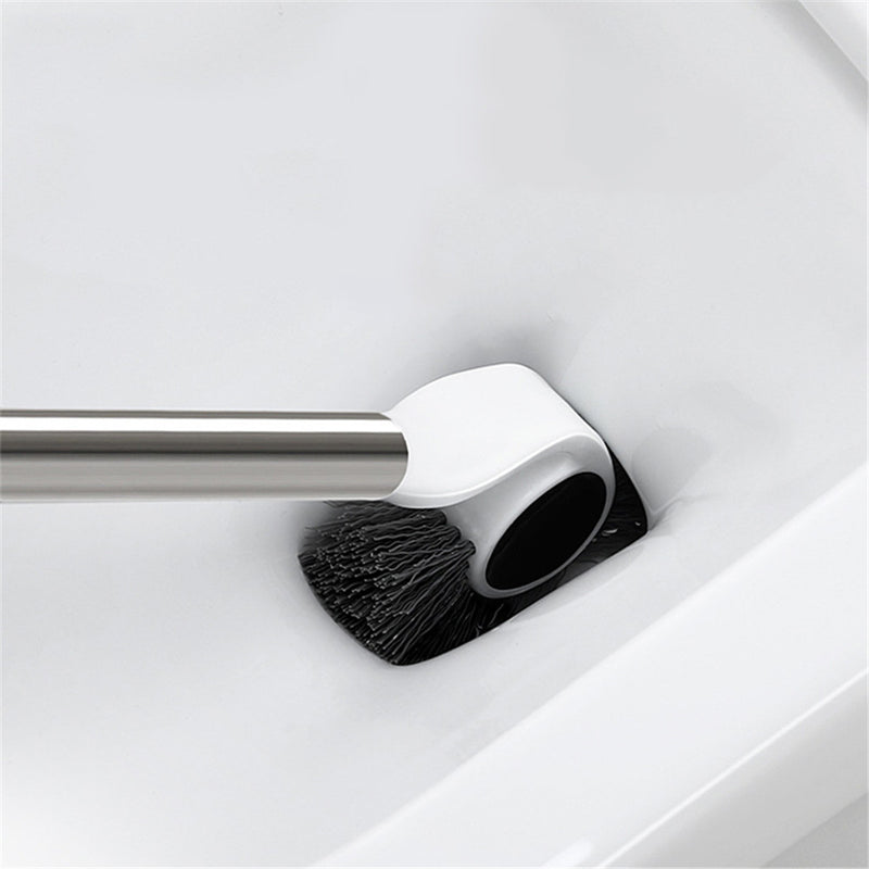 Stainless Steel Handle Toilet Brush Holder Floor-standing Cleaning Brushes Head with Magnet Base Bathroom Accessories Set