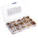 Suleve MXBN5 400Pcs M2/M3/M4/M5 Knurled Brass Round Female Thread Knurled Nuts Round Insert Embedment Nut Assortment Set