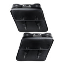 Motorcycle Saddlebags Tool Luggage Saddle Bag Black PU Leather Universal
