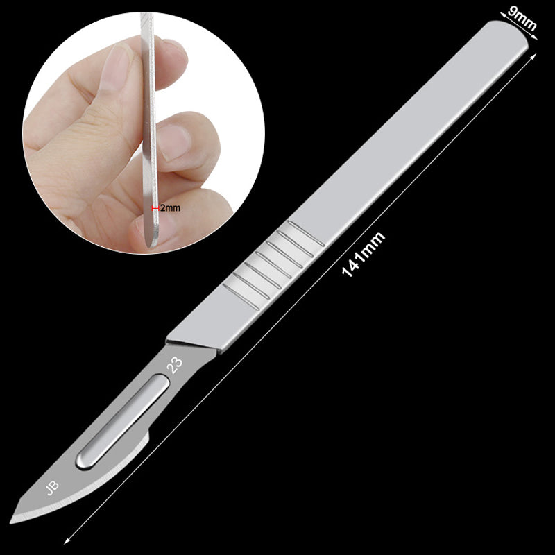 10Pcs Carving Surgical Blades DIY Cutting Tool PCB Repair Animal Surgical Tool with Handle