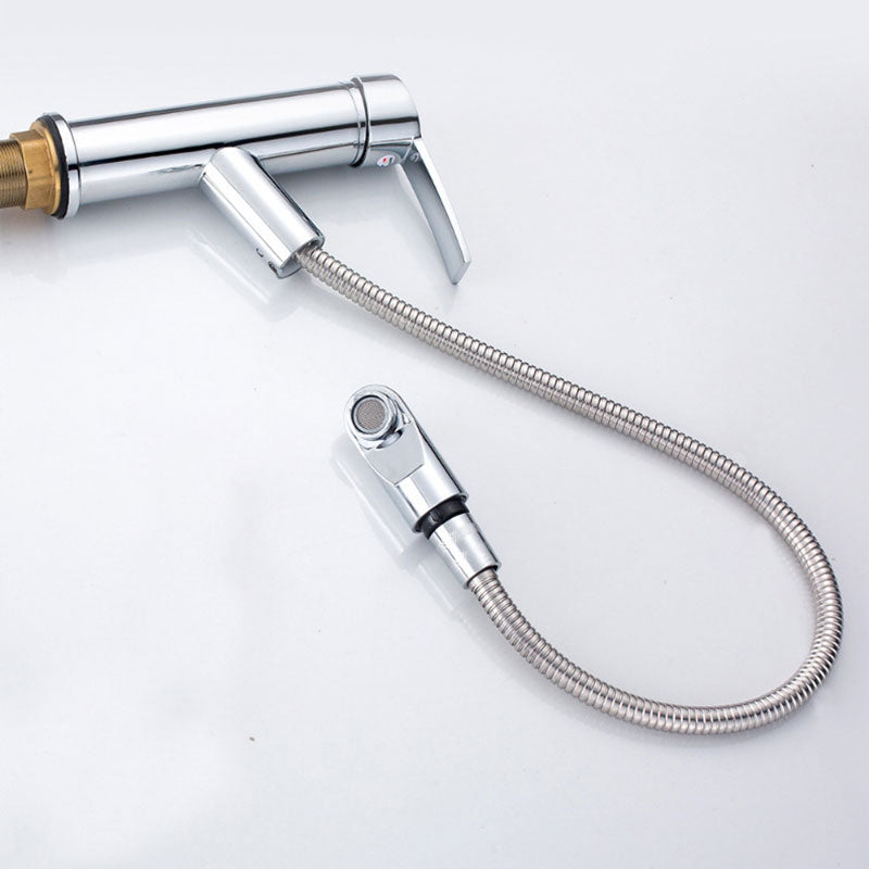 Adjustment Copper Faucet Lifting and Pulling Single Hole Bath Faucet  Hot and Cold Mixing with Two Pipes  Bathroom Kitchen