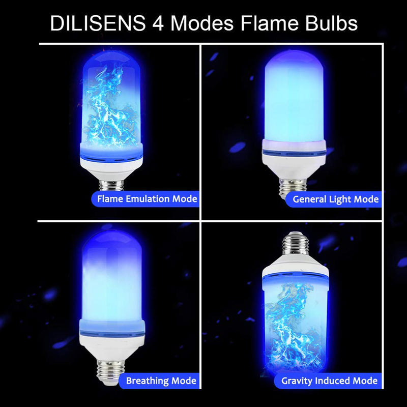 AC85-265V 4 Modes E27 Blue LED Flicker Flame Light Bulb Simulated Burning Fire Effect Festival Lamp