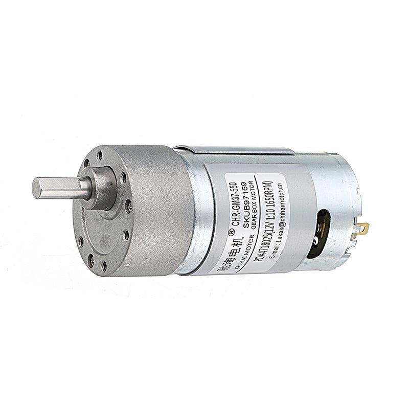 Chihai GM37-550 12V 330/550/1650rpm Reduction Gear Carbon Brush High Torque DC Geared Motor