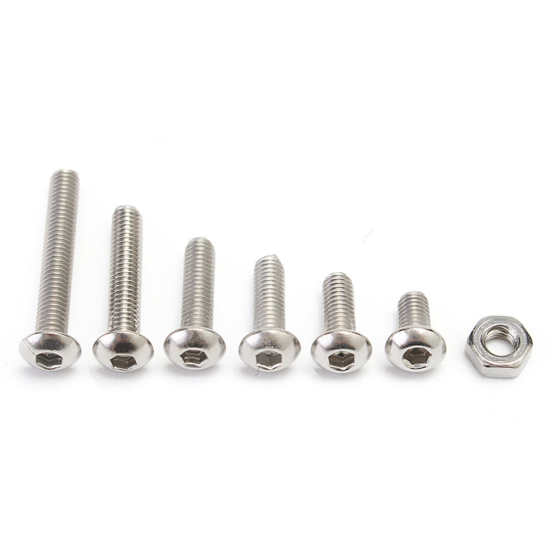 600Pcs M3 Stainless Steel Hex Socket Allen Bolt Assorment with Nuts