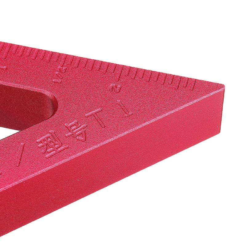 T1 Aluminum Alloy 90 Degrees Height Triangle Ruler Woodworking Metric and Inch Triangular Clamping Ruler Measuring Ruler
