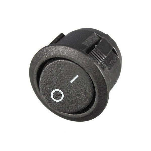20Pcs Black Mini Round 2 Pin SPST ON-OFF Rocker Push Button Switch