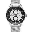 BAGARI 8012W Ultrathin Business Style Men Watch Mesh Steel Band Quartz Watch