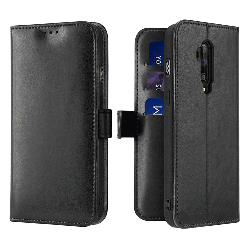 For OnePlus 7T Pro Case Bakeey Flip with Stand Card Slots PU Leather Full Cover Shockproof Soft Protective Case