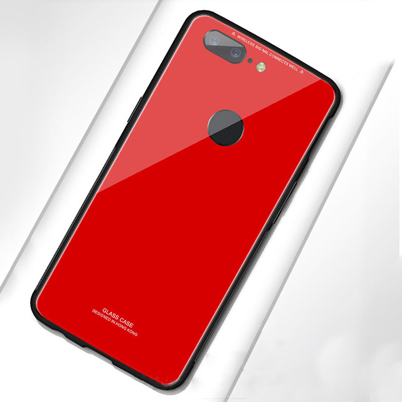 Bakeey Tempered Glass Mirror Back Cover Soft TPU Frame Protective Case for OnePlus 5T