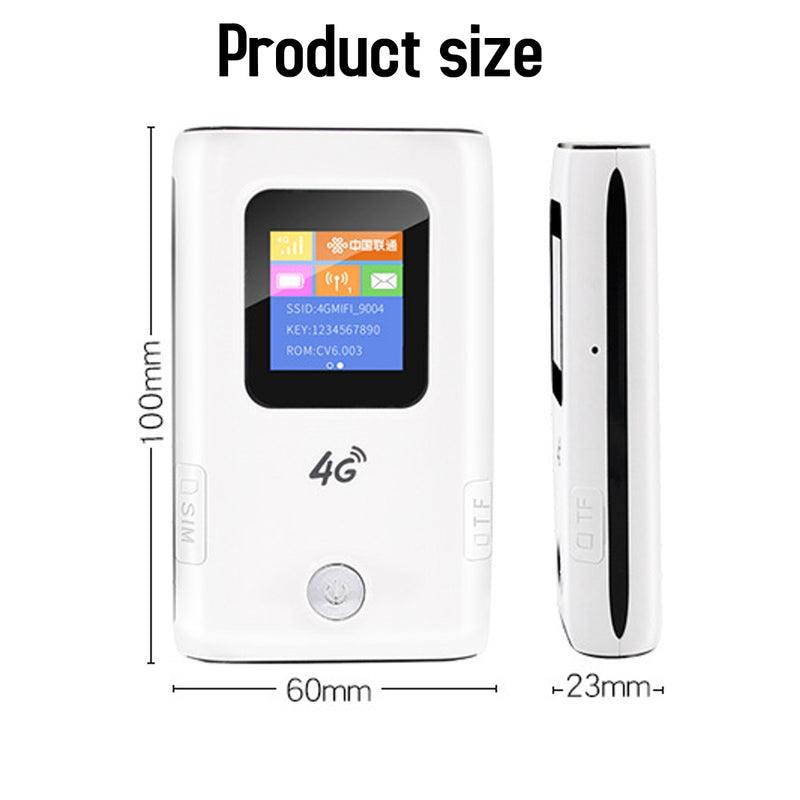 4G Wireless Mobile Router Portable Wifi Repeater Modem LCD Display 150Mbps SMS Notification 5200mAh Power Bank Charging Electronic Device Support 10 Devices