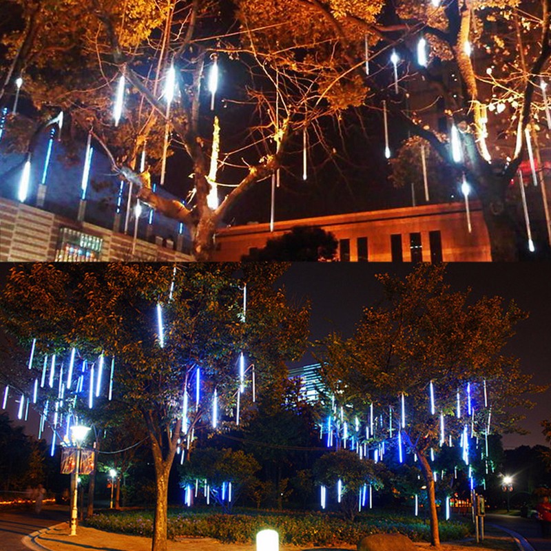 Outdoor 30cm USB LED Meteor Shower Rain 8 Tubes Xmas Light with US Plug