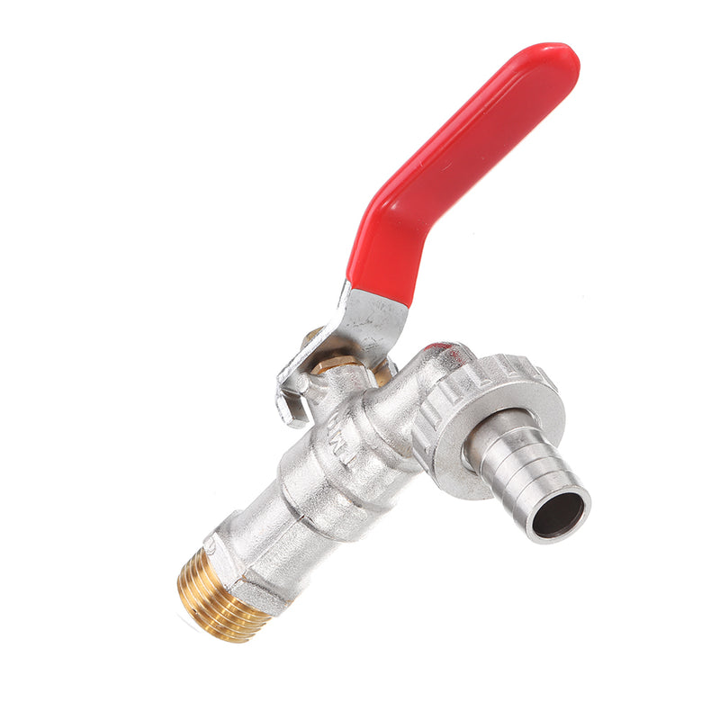 TMOK 1/2'' Lever Brass Single Cold Tap Washing Machine Faucet Adapter w/ Nozzle Male Thread for Garden Irrigation