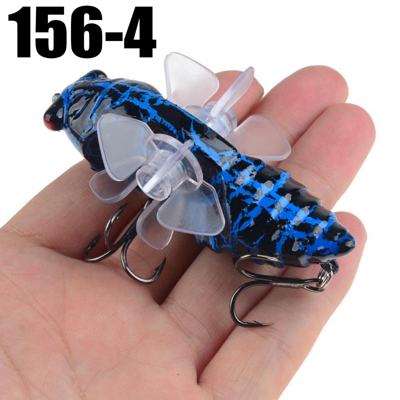 ZANLURE 1PSC 7.5cm Artificial Bait Fishing Lure Insect Rotating Wings Swimbait Fishing Hook