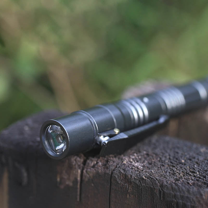 ZANLURE B23 Outdoor Hunting Rechargeable Flashlight Tactical Pen Window Breaker Gel Pen Knife Multi-function Tool