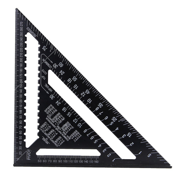 Raitool AR01 43X30X30cm Metric Aluminum Alloy Triangle Ruler Black Triangular Ruler