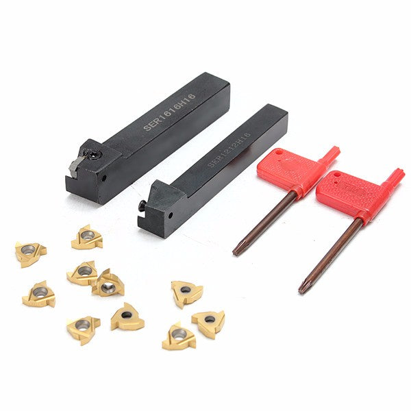 SER1616H16 SER1212H16 Lathe Turning Tool Holder with 10pcs 16ER AG60 Carbide Inserts