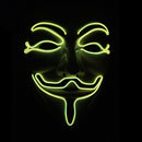 Halloween V-Vendetta Mask LED Luminous Flashing Face Mask Party Masks Light Up Dance Halloween Cospl
