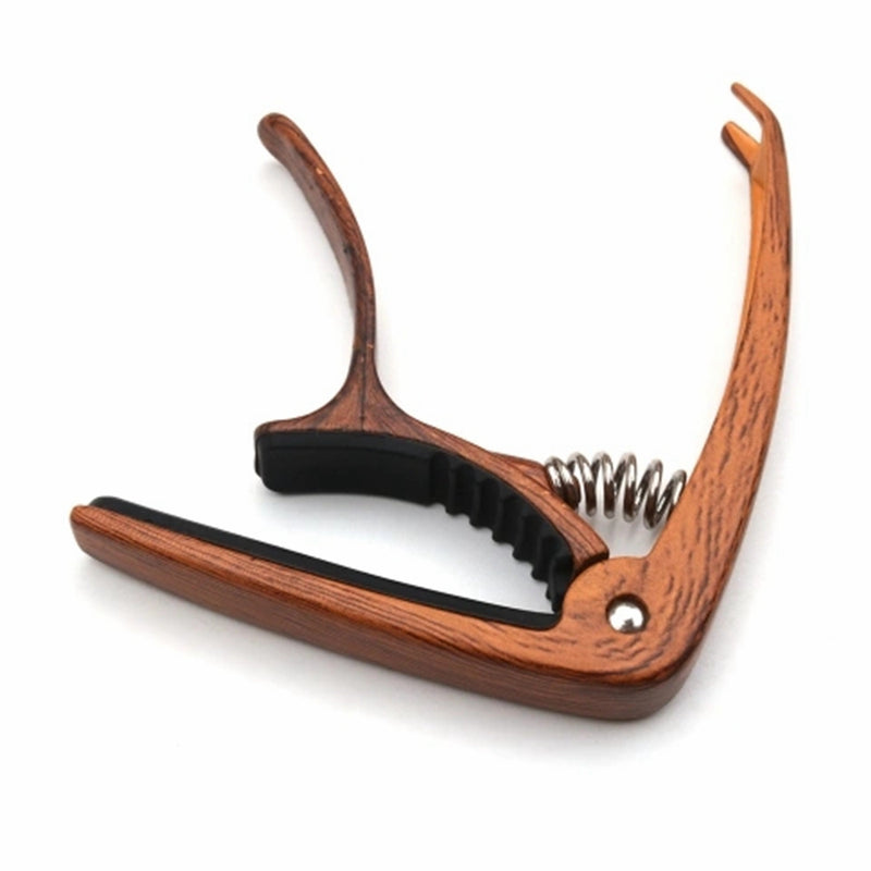 Metal Guitar Capo with Pin Puller/2pcs Wooden Picks for Acoustic Folk Classic Guitar Ukulele