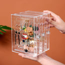 Jewelry Display Stand Dustproof Earrings Holder Jewelry Display Rack Storage Organizer Box