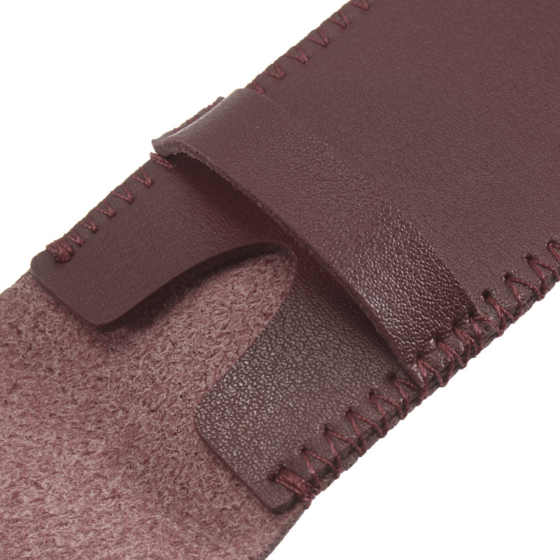 Kicute Handmade Genuine Pencil Bag Leather Cowhide Fountain Pen Cases Cover Office School Supplies