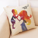 Honana Mother's Day Pattern Cotton Linen Throw Pillow Cushion Cover Car Home Sofa Decor