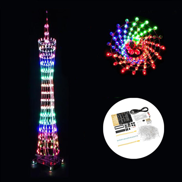DIY WiFi(APP Version) bluetooth Colorful Canton Tower LED Lighting Cube Music Spectrum Electronic Kit