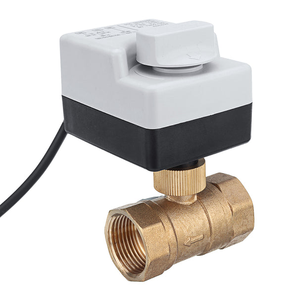 TMOK AC 220V 1/2" 3/4" 1" 1-1/4" Motorized Electric Brass Ball Valves 2 Way 3 Wires Full Port Valve