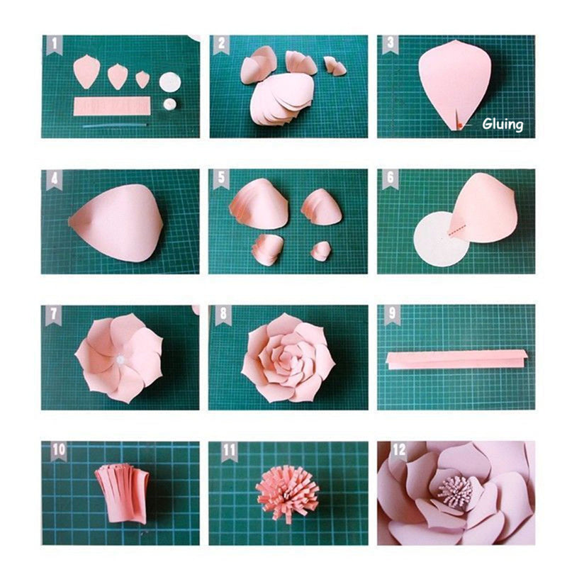 30cm DIY Paper Flowers Leaves Backdrop Decorations Kid Birthday Party Wedding Favor