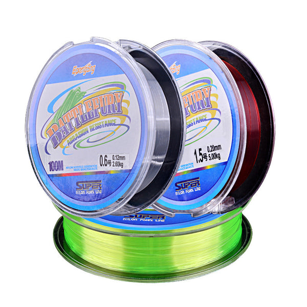 BATTLEFURY 6.0 Nylon 100Meters Fishing Line Outdoor Fishing Wear Resistant Fishing Line