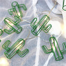 1.5M 3M Battery Powered Ins Popular Green Metal Hollow Cactus LED String Light for Room Festival Decoration