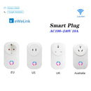eWeLink WiFi Smart 10A Socket Plug EU UK AU US Plug Remote Control Smart Work for Alexa Google Home