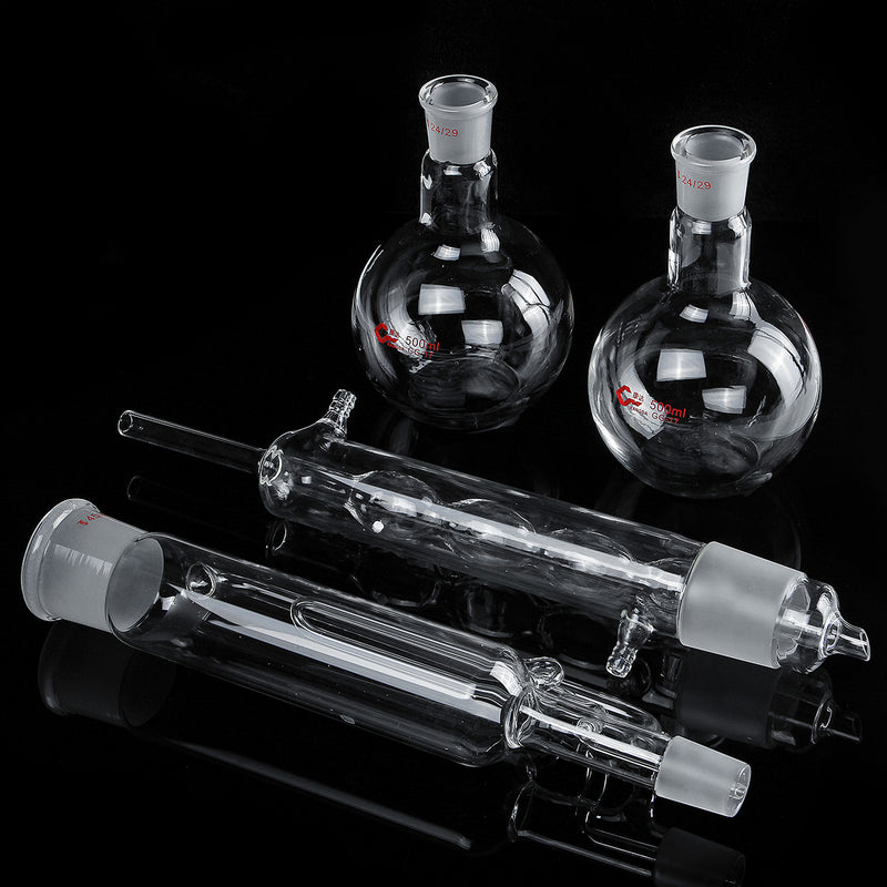 500ML Soxhlet Extractor Spherical Fat Extractor Glass Condenser For Detecting Food Seafood Dairy Products