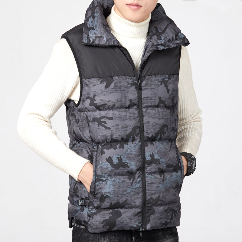 Electric Vest Heated Cloth Jacket USB Warm Heating Pad Body Winter Warmer Gray