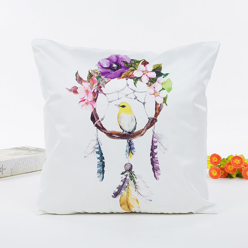 Satin Simulation Silk Dream Catcher Pillow Case Sofa Home Decor Cushion Cover