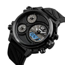 SKMEI 1359 3 Dials Dual Display Watch Chronograph Alarm Luminous Display Calendar Digital Watch