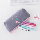 Mrosaa Cute Flamingo Canvas Pencil Case Small Fresh Zipper Large Capacity Pen Bag School Stationery