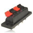 4 - Way AMP Stereo Speaker Terminal Strip Push Release Connector Block
